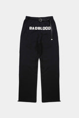 Badblood Leather Logo 2 Way Sweatpants Loose Fit Black