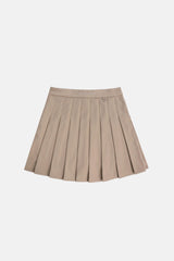 Badblood Laurel Logo Wool Tennis Skirt Beige