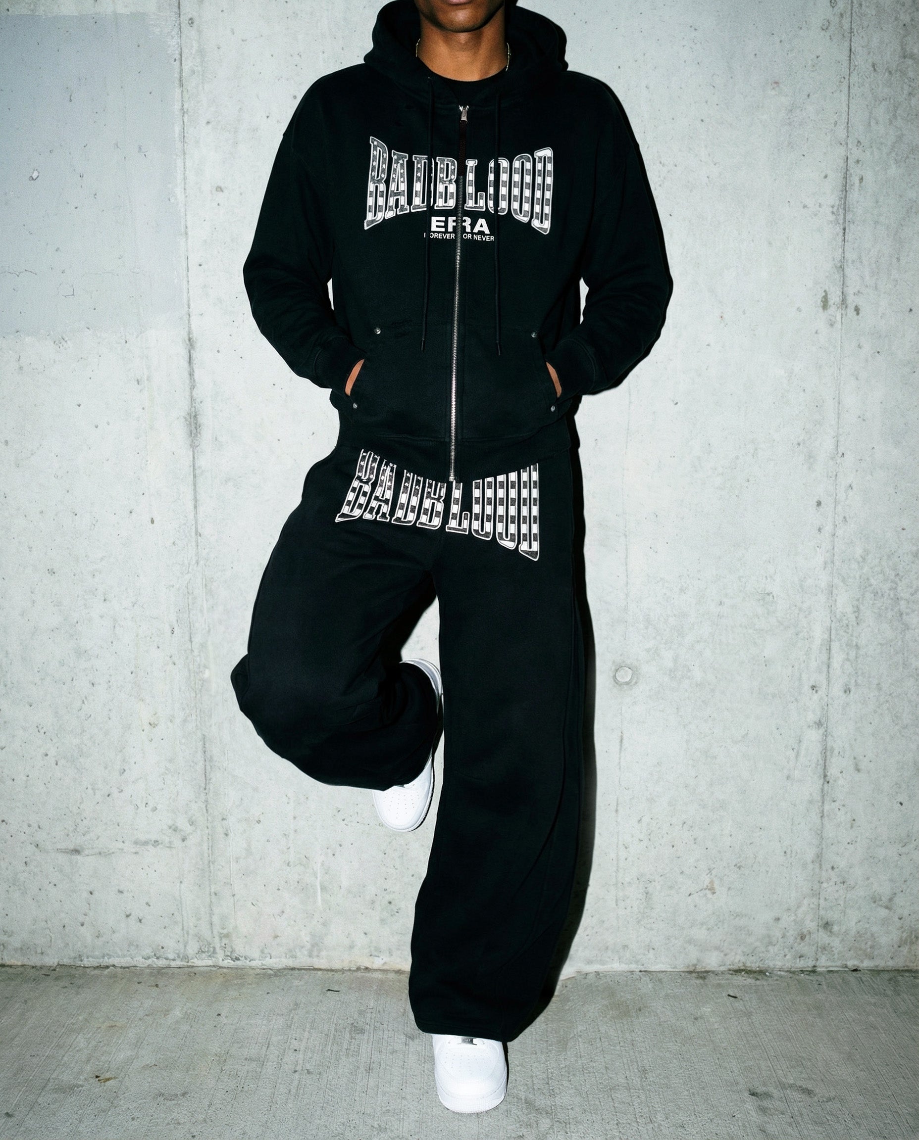 Badblood Shield Old Glory 2-Way Curved Jogger Trousers - Dusty Black