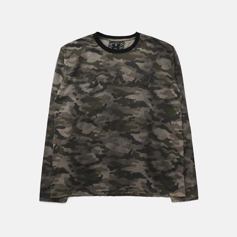 Badblood Cosmo Bad Patch Ringer Long Sleeve - Green Camo