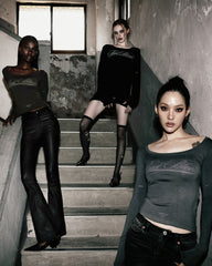 Badblood Dark Classic Scoop Neck Long Sleeve Black