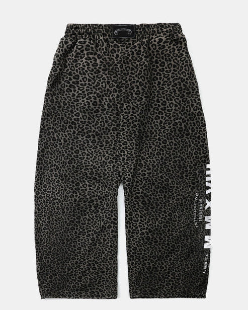 Badblood Viper Logo 2-Way Curved Jogger Trousers - Black Leopard