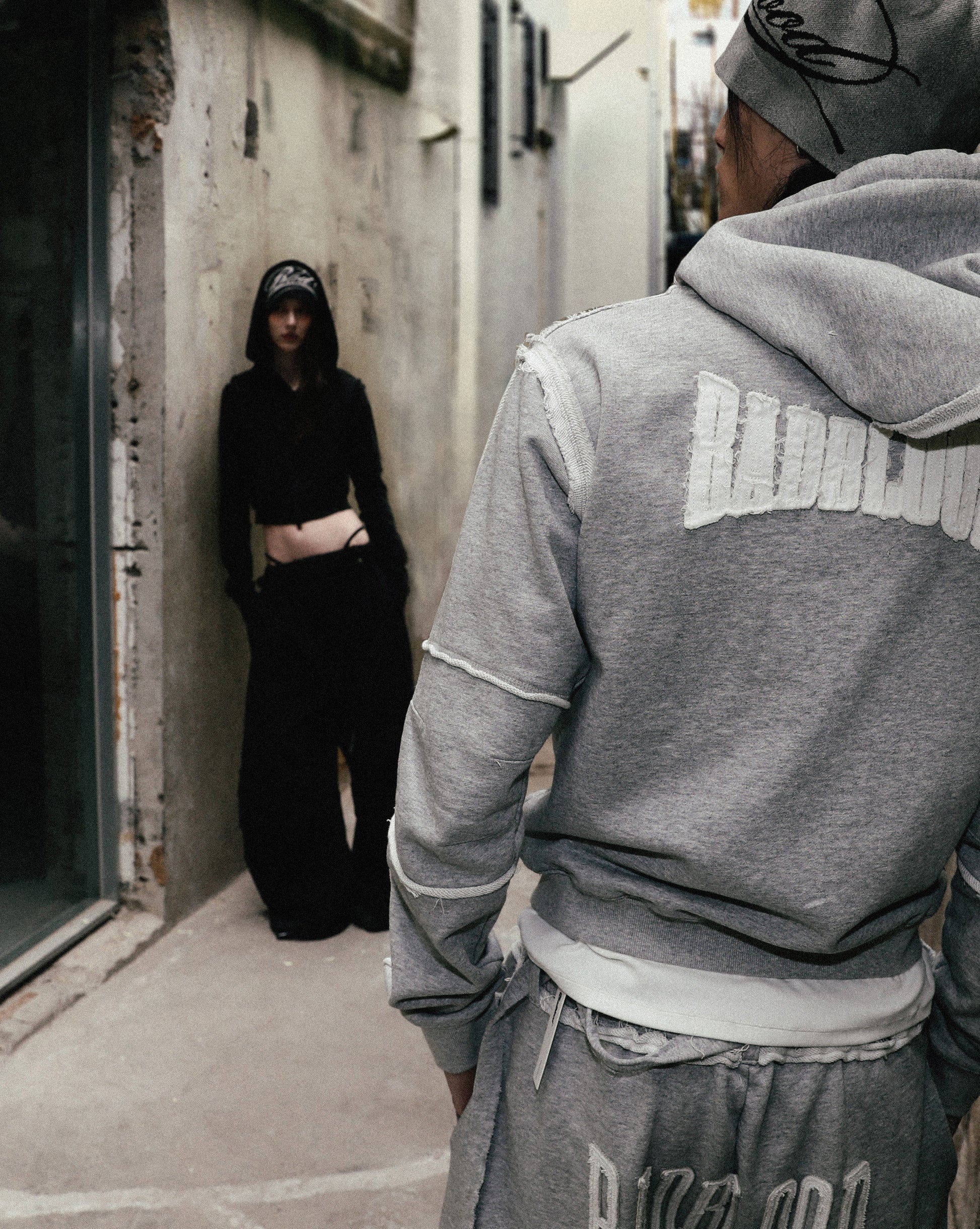 Badblood  Low Edge Hoodie Slim Fit - Grey