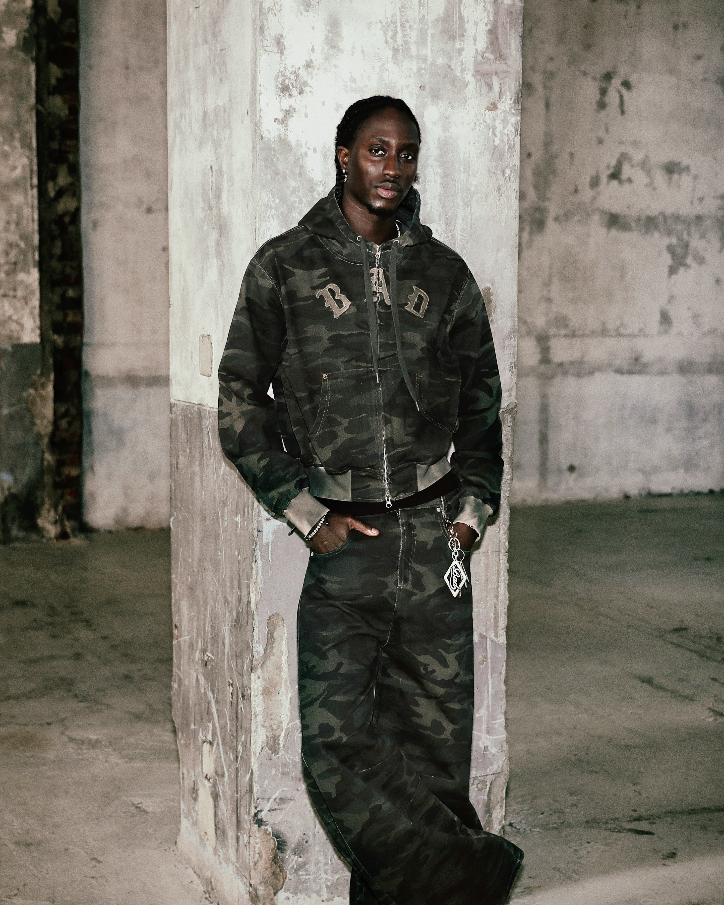 Badblood  Lion Patch Hoodie Dark Camo