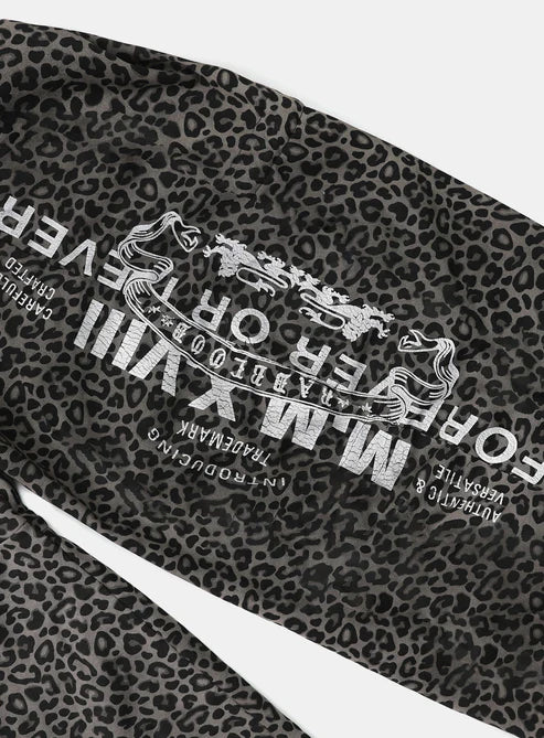 Badblood Viper Logo 2-Way Curved Jogger Trousers - Black Leopard