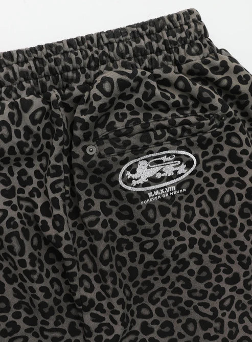 Badblood Viper Logo 2-Way Curved Jogger Trousers - Black Leopard