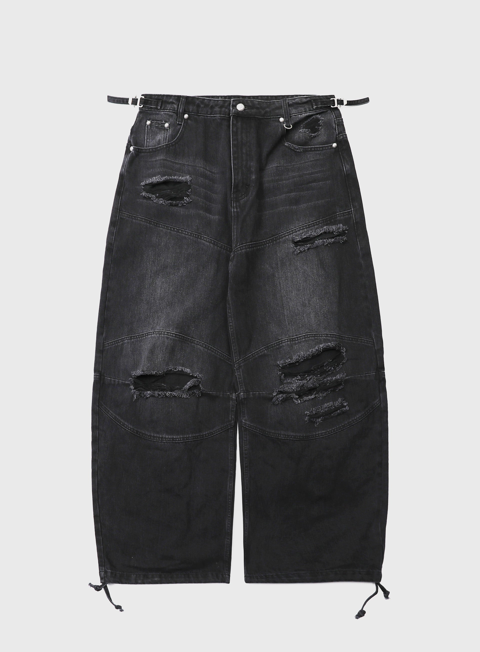 Badblood 0309 Fallout Convex Denim Pants - Black