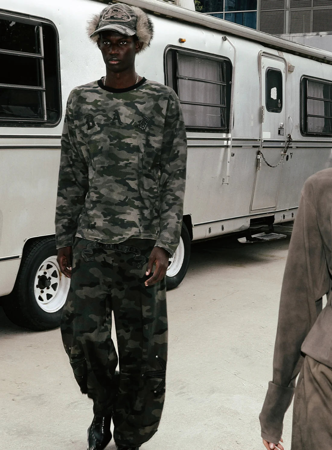 Badblood Cosmo Bad Patch Ringer Long Sleeve - Green Camo