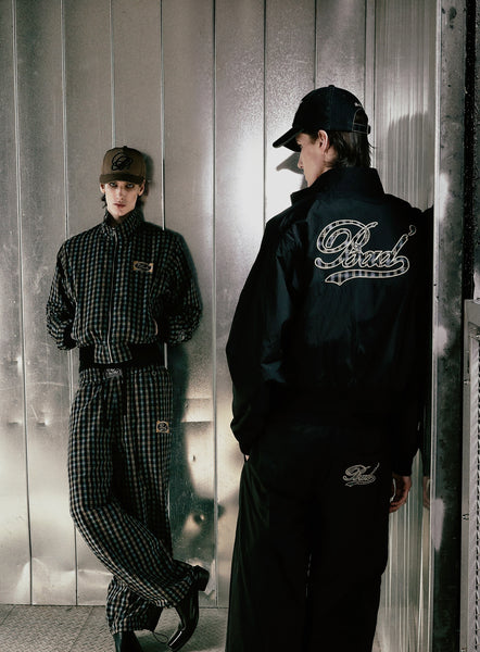 【BADBLOOD】Vintage Club Nylon Reversible Track Pants - Ch Badblood Vintage Club Nylon Reversible Track Pants Check