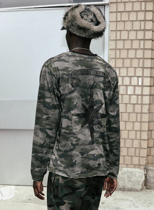 Badblood Cosmo Bad Patch Ringer Long Sleeve - Green Camo