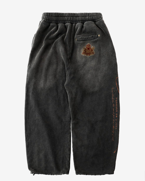 Badblood  Royal Classic Distressed 2-Way Curved Jogger Trousers - Black