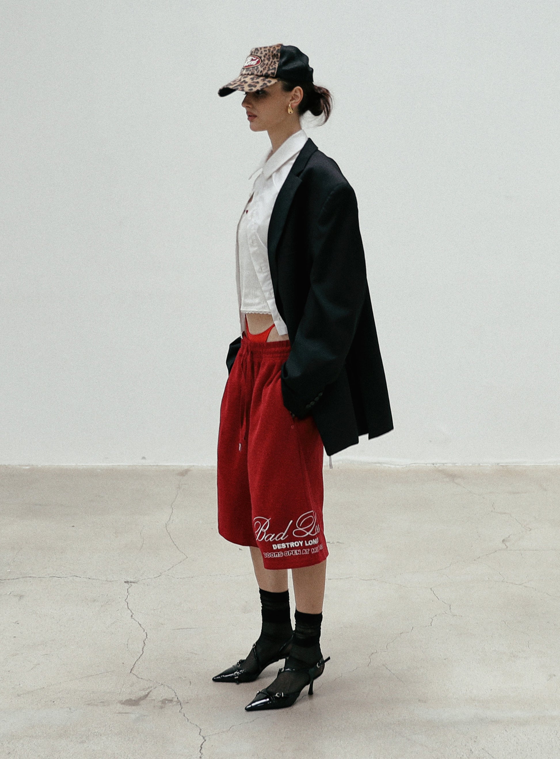 Badblood Classic Logo Bermuda Pants - Red