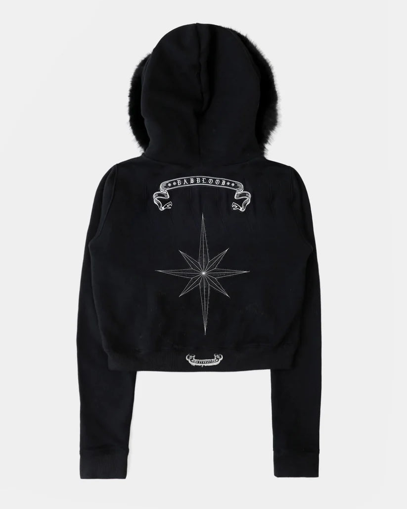 Badblood Cosmo11 Detachable Fur Hooded Zip-Up - Black