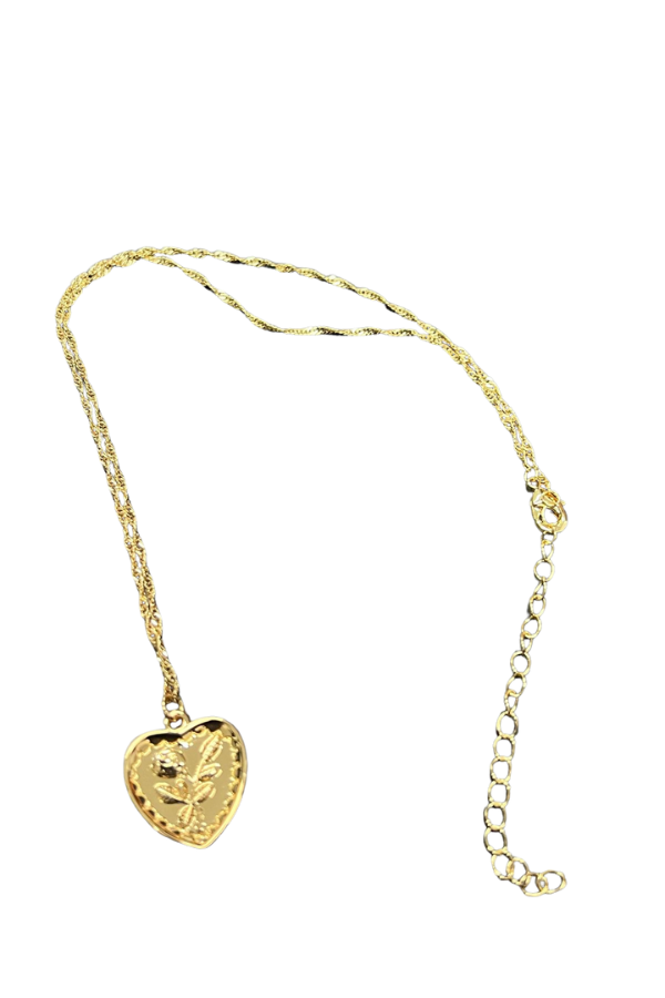 Besito Heart Rose Necklace Gold
