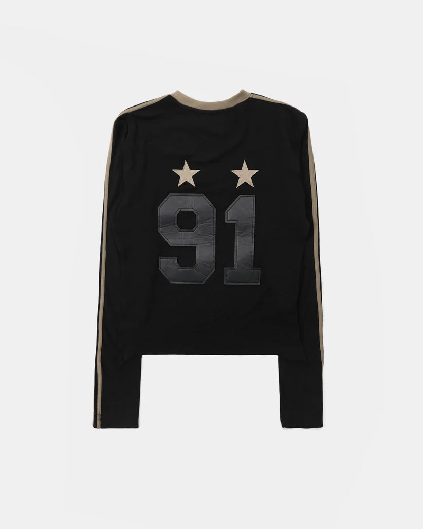 Badblood  Vintage Club Jersey Ringer Long Sleeve - Black
