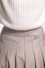 Badblood Laurel Logo Wool Tennis Skirt Beige