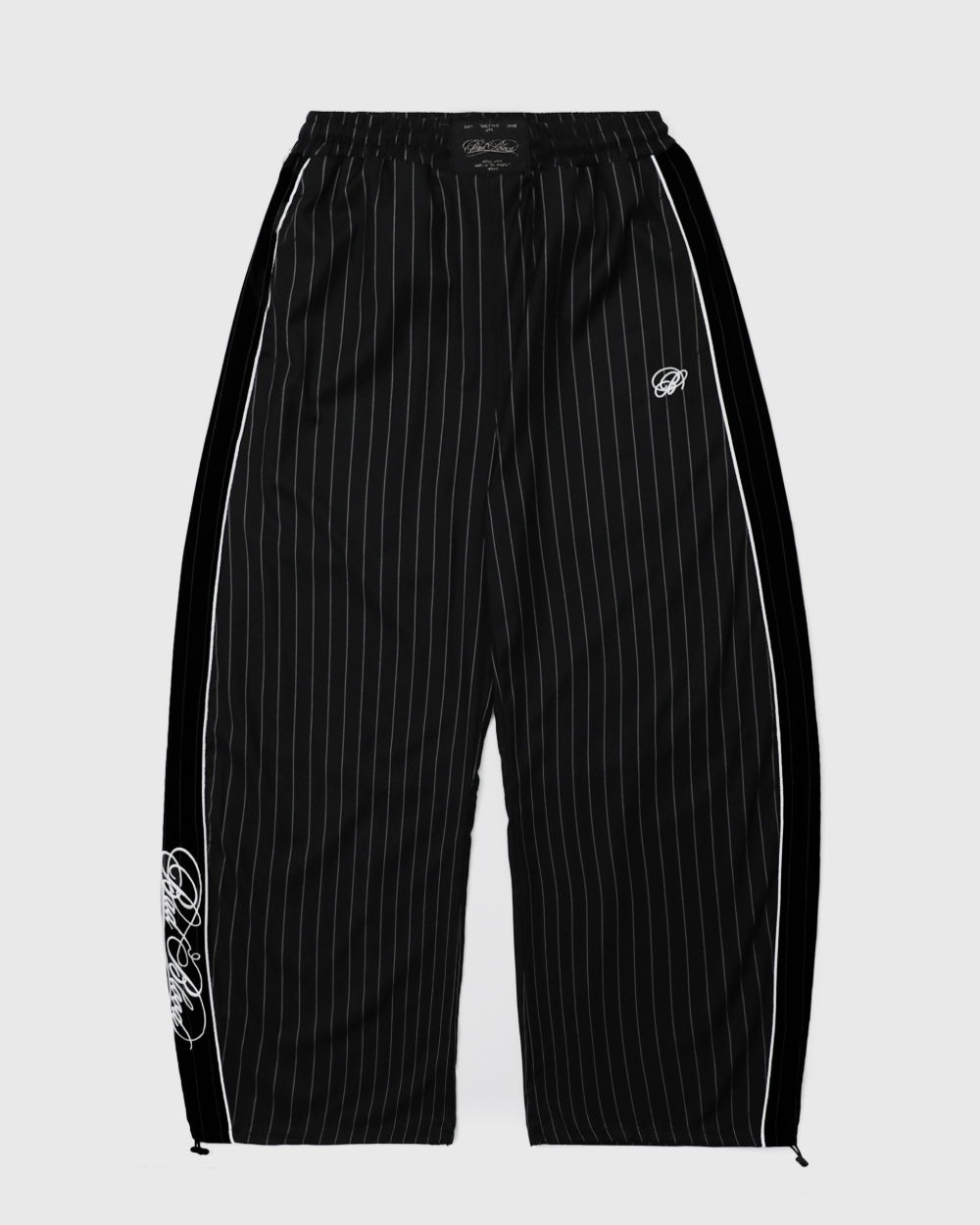 Badblood Dark Classic Pinstripe Track Pants Black