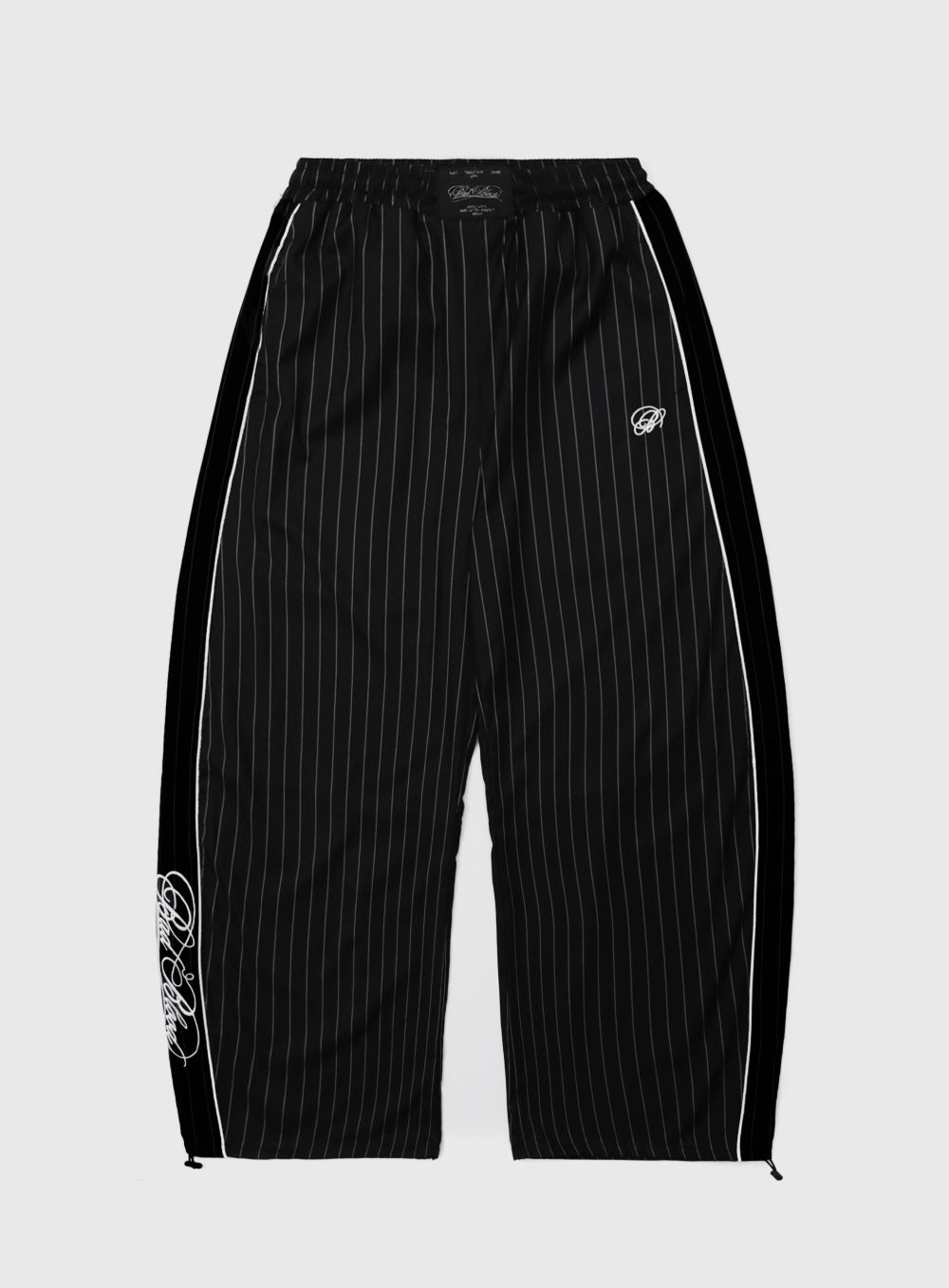 Badblood Dark Classic Pinstripe Track Pants Black