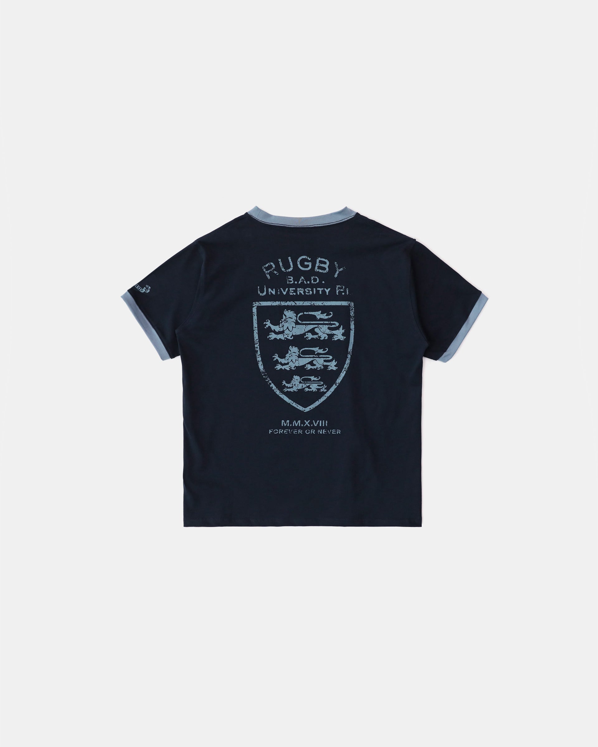 Badblood Mystic Shield Print Ringer T-Shirt - Navy