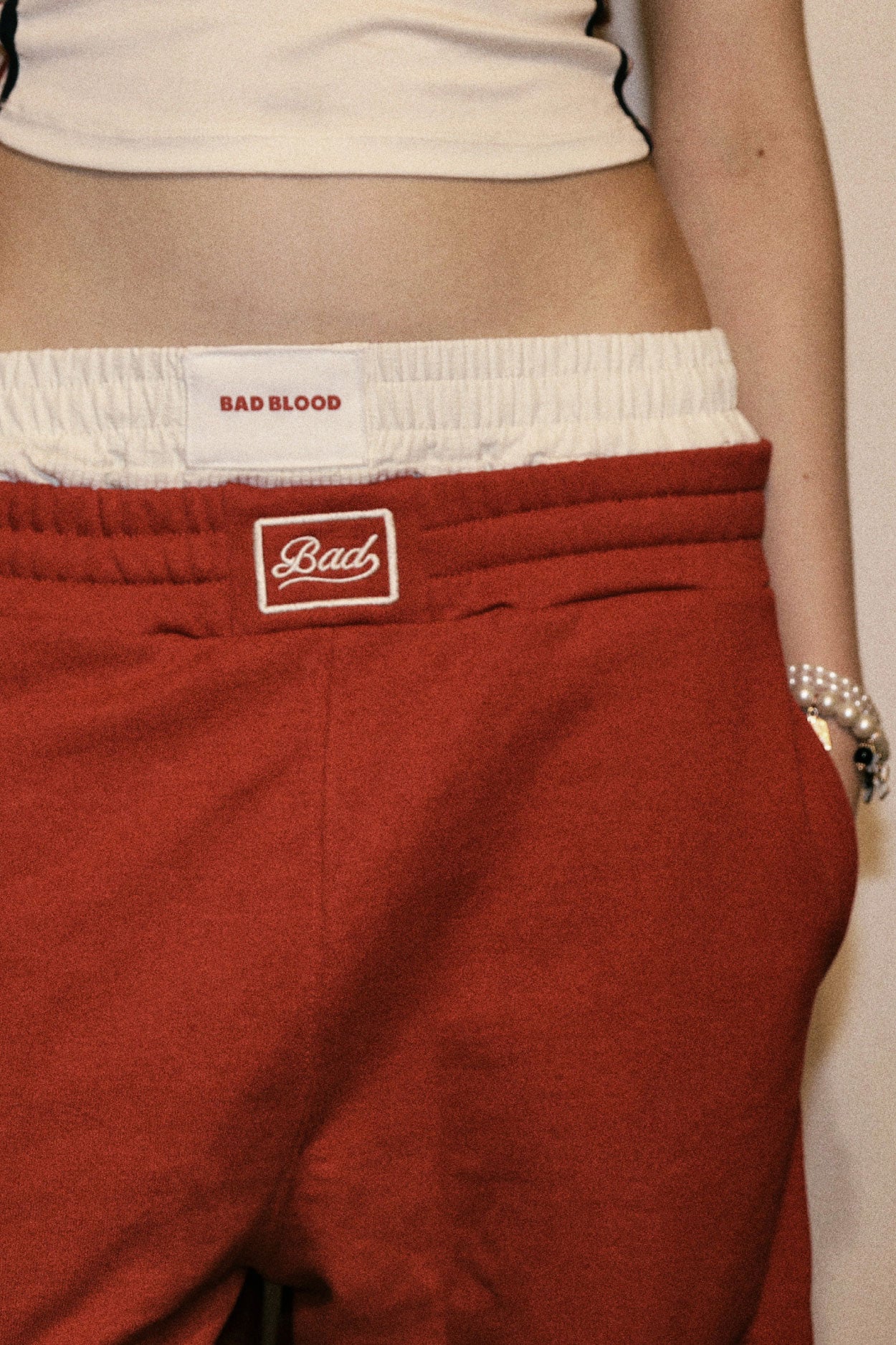 Badblood Billy 2 Way Curved Jogger Trousers Red