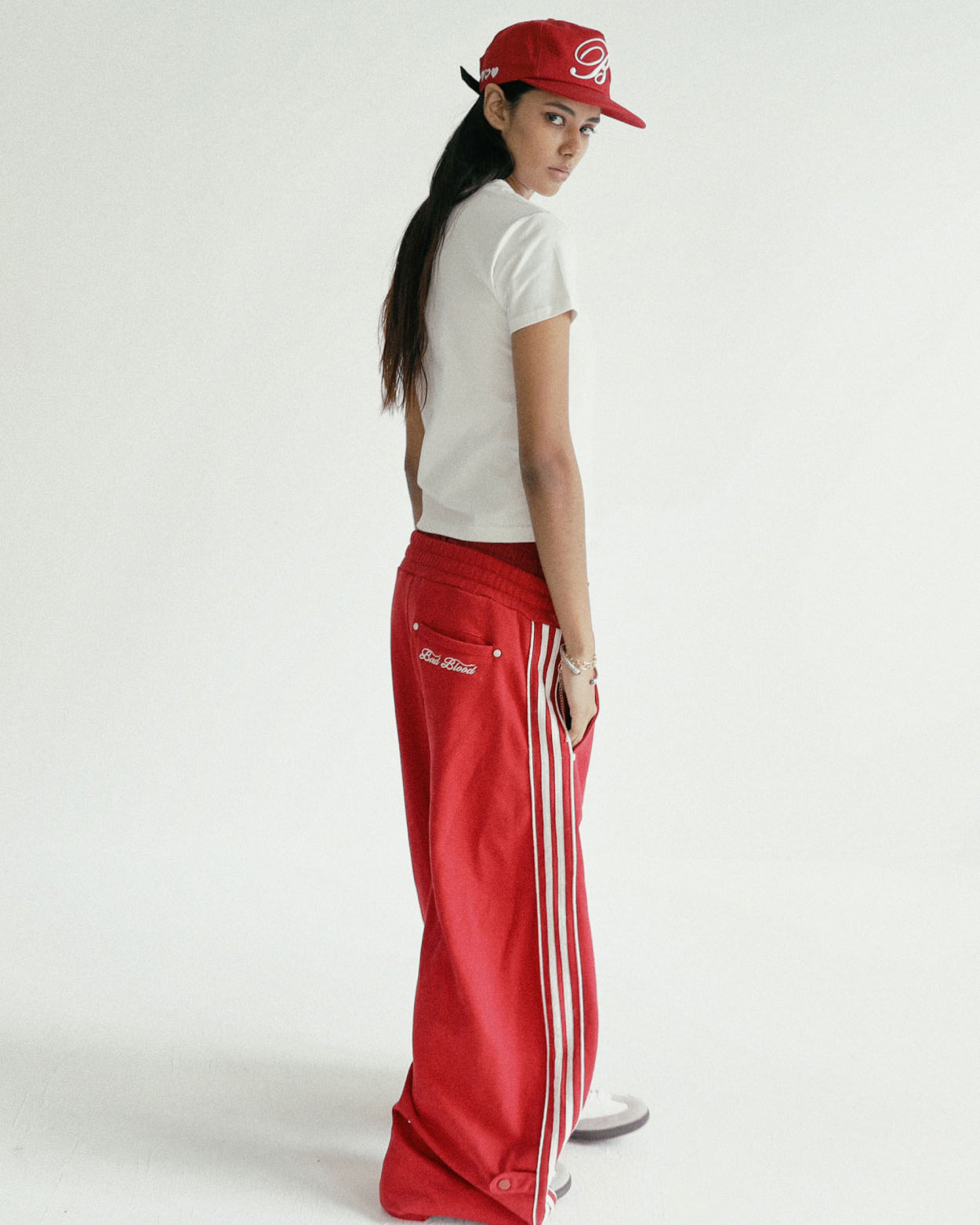 Badblood Billy 2 Way Curved Jogger Trousers Red