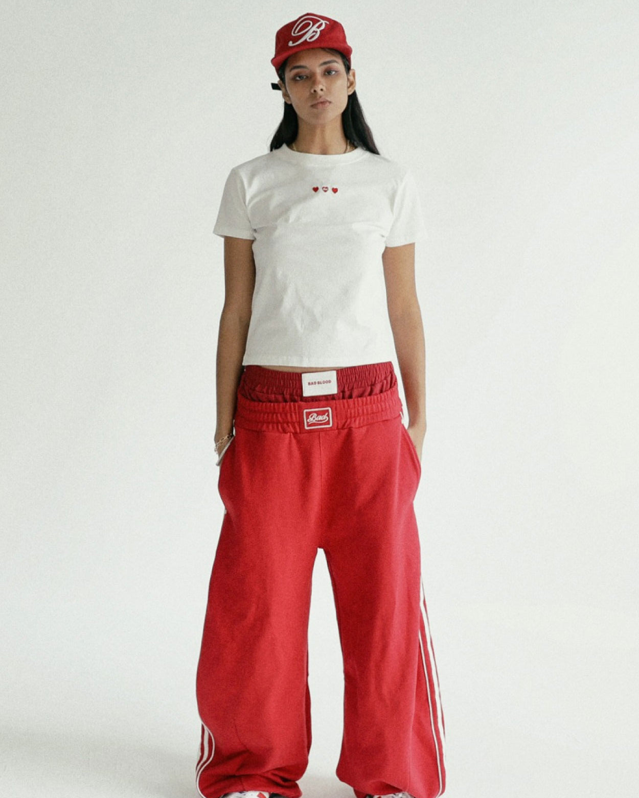 Badblood Billy 2 Way Curved Jogger Trousers Red