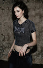 Badblood Rusty Denim V-Neck T-Shirt Blue