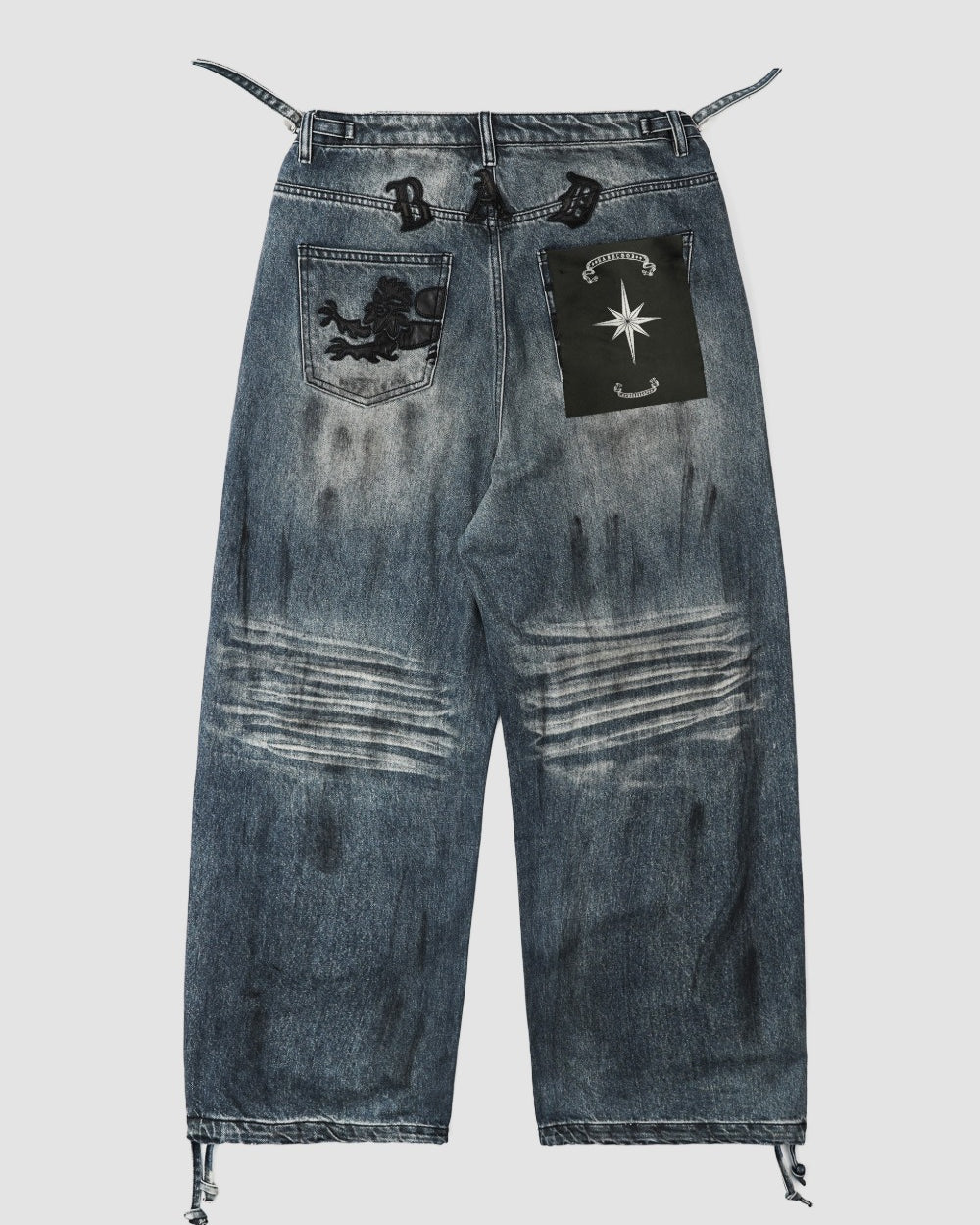 Badblood 0209 Hard Washed Exhaust Jeans - Mid Blue