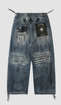 Badblood 0209 Hard Washed Exhaust Jeans - Mid Blue