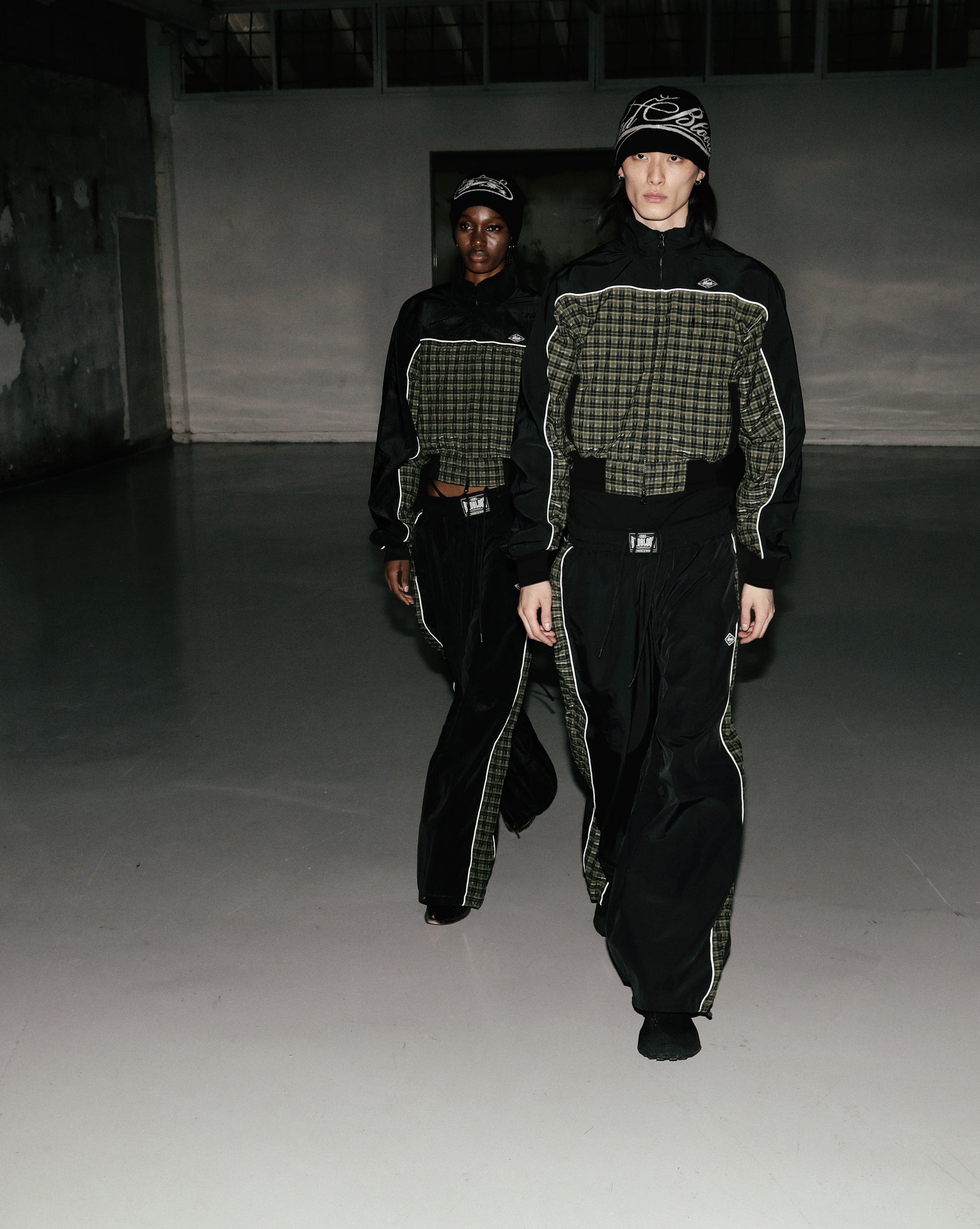 Badblood Contrast Check Track Pants Green