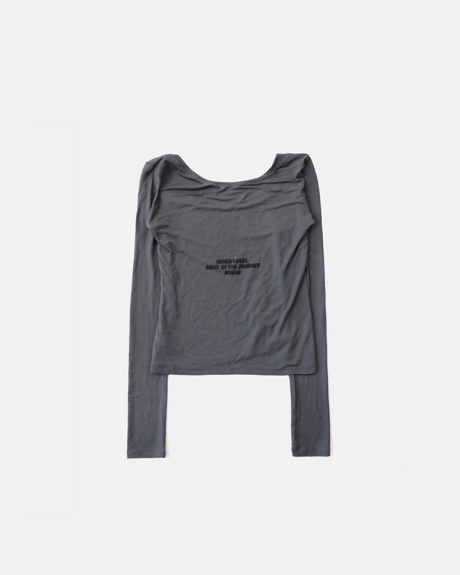 Badblood Dark Classic Scoop Neck Long Sleeve Charcoal
