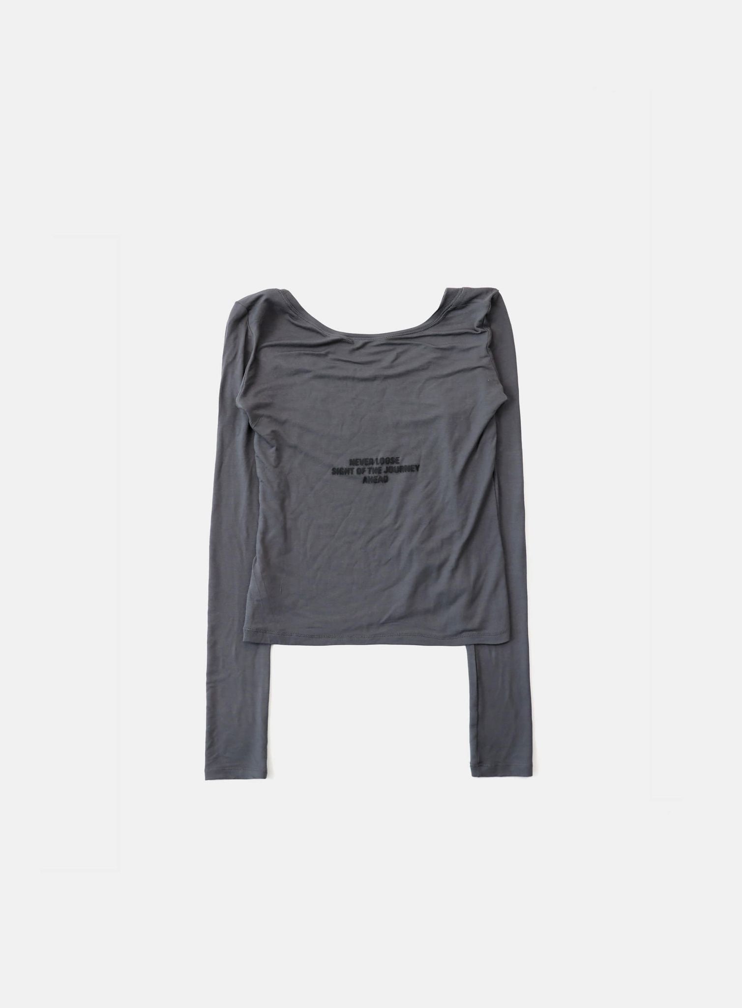 Badblood Dark Classic Scoop Neck Long Sleeve Charcoal