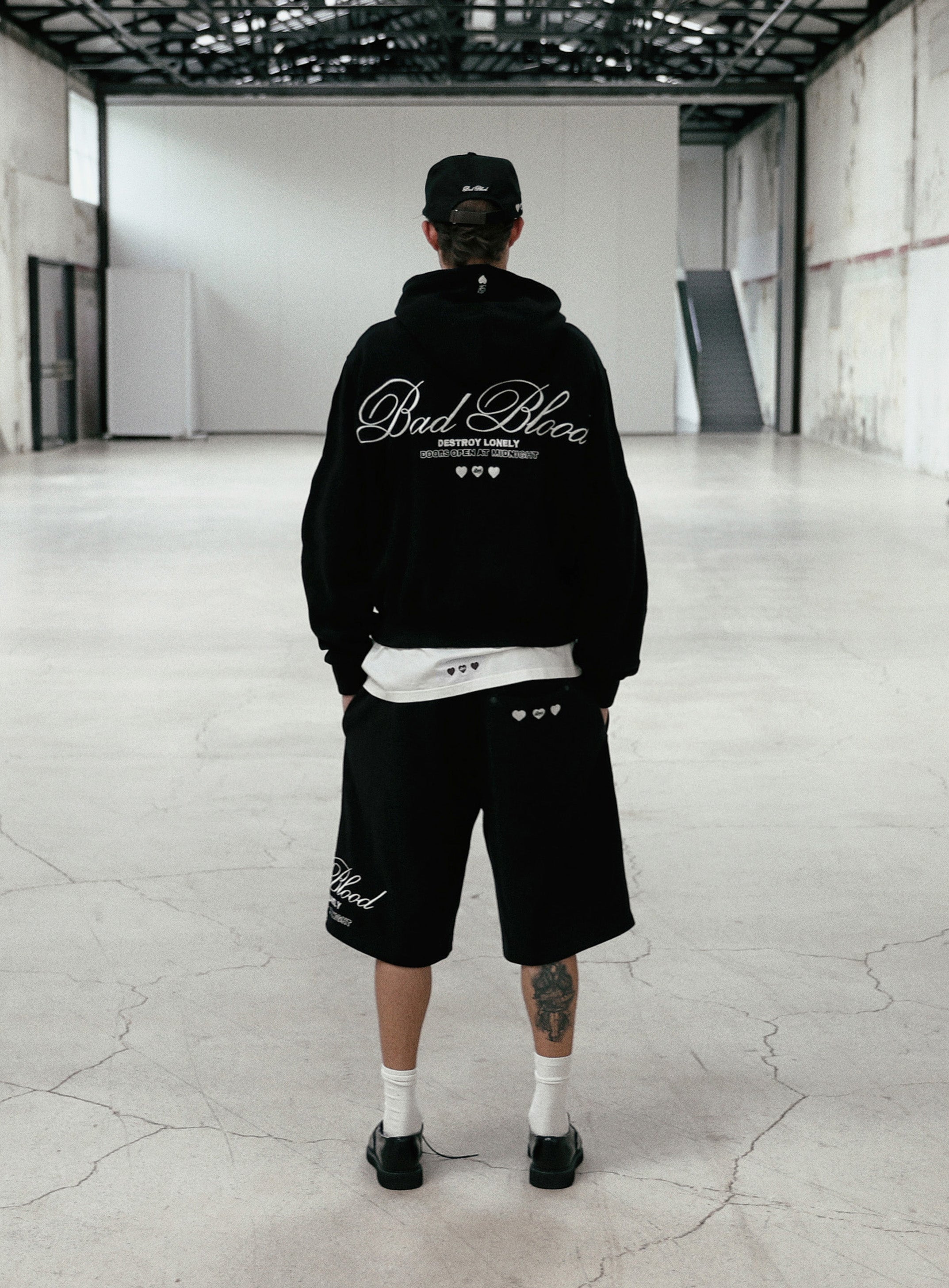 Badblood Classic Logo Bermuda Pants - Black