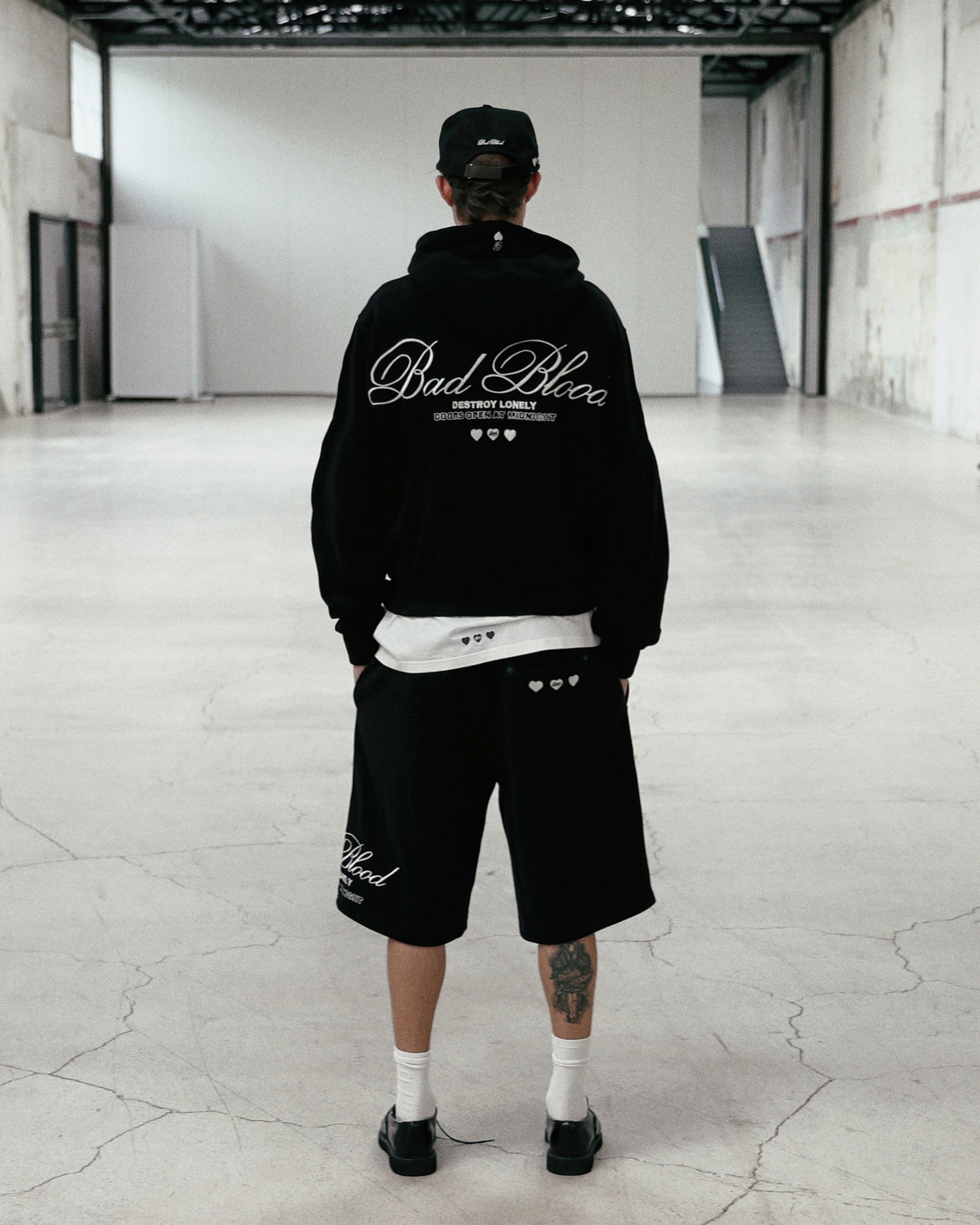Badblood Classic Logo Bermuda Pants - Black