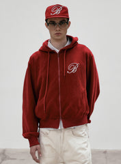 Badblood Classic Logo Hooded Zip-Up - Red