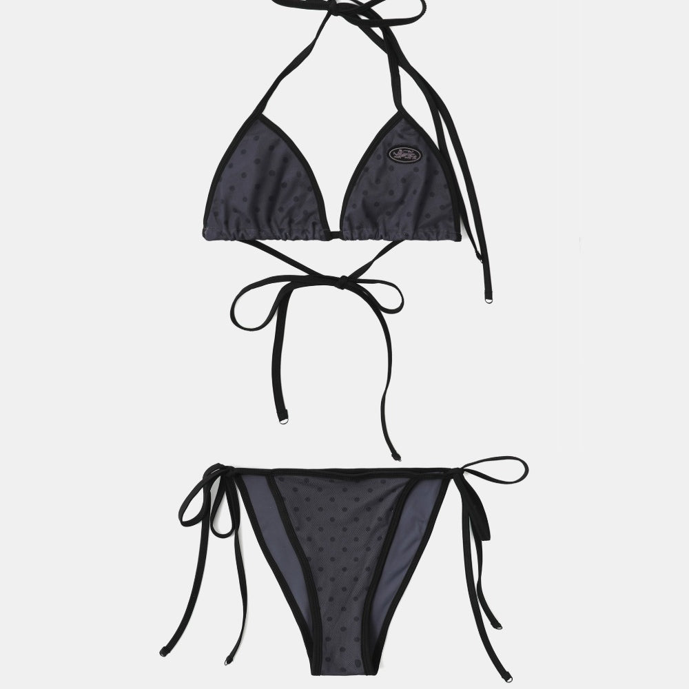 Badblood Splash Dot Bikini Set - Charcoal
