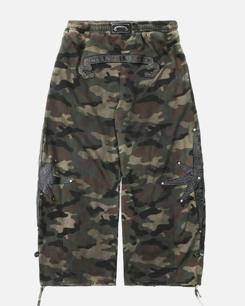 Badblood Cosmo Patch 2-Way Curved Jogger Trousers - Green Camo