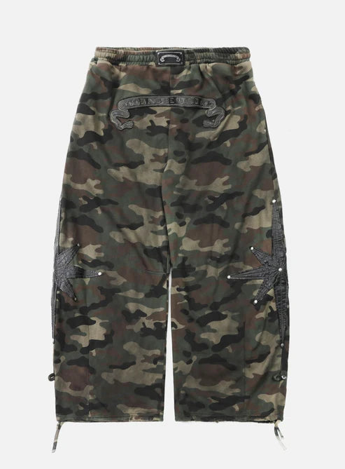 Badblood Cosmo Patch 2-Way Curved Jogger Trousers - Green Camo