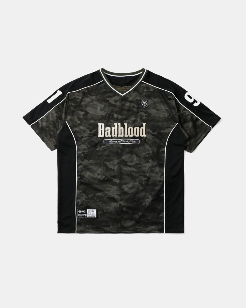 Badblood FON V-Neck Jersey Short Sleeve Green Camo