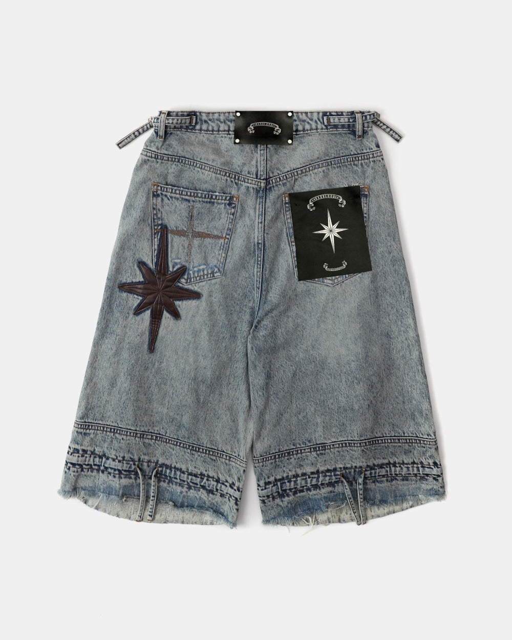 Badblood Convex Denim Long Bermuda Pants - Light Blue
