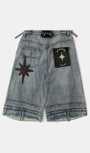 Badblood Convex Denim Long Bermuda Pants - Light Blue