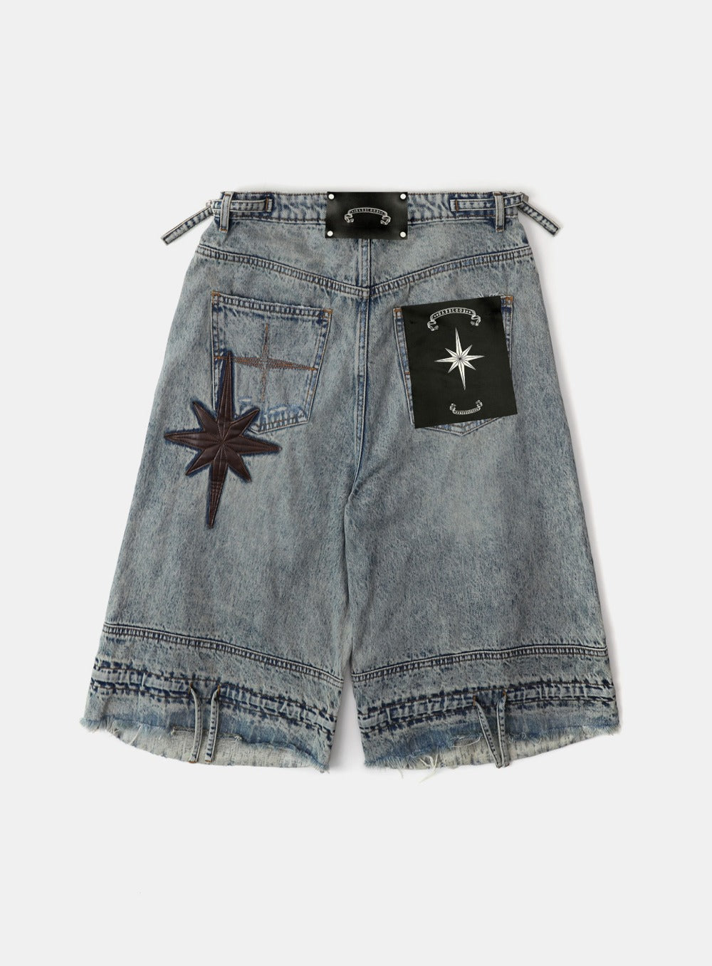 Badblood Convex Denim Long Bermuda Pants - Light Blue