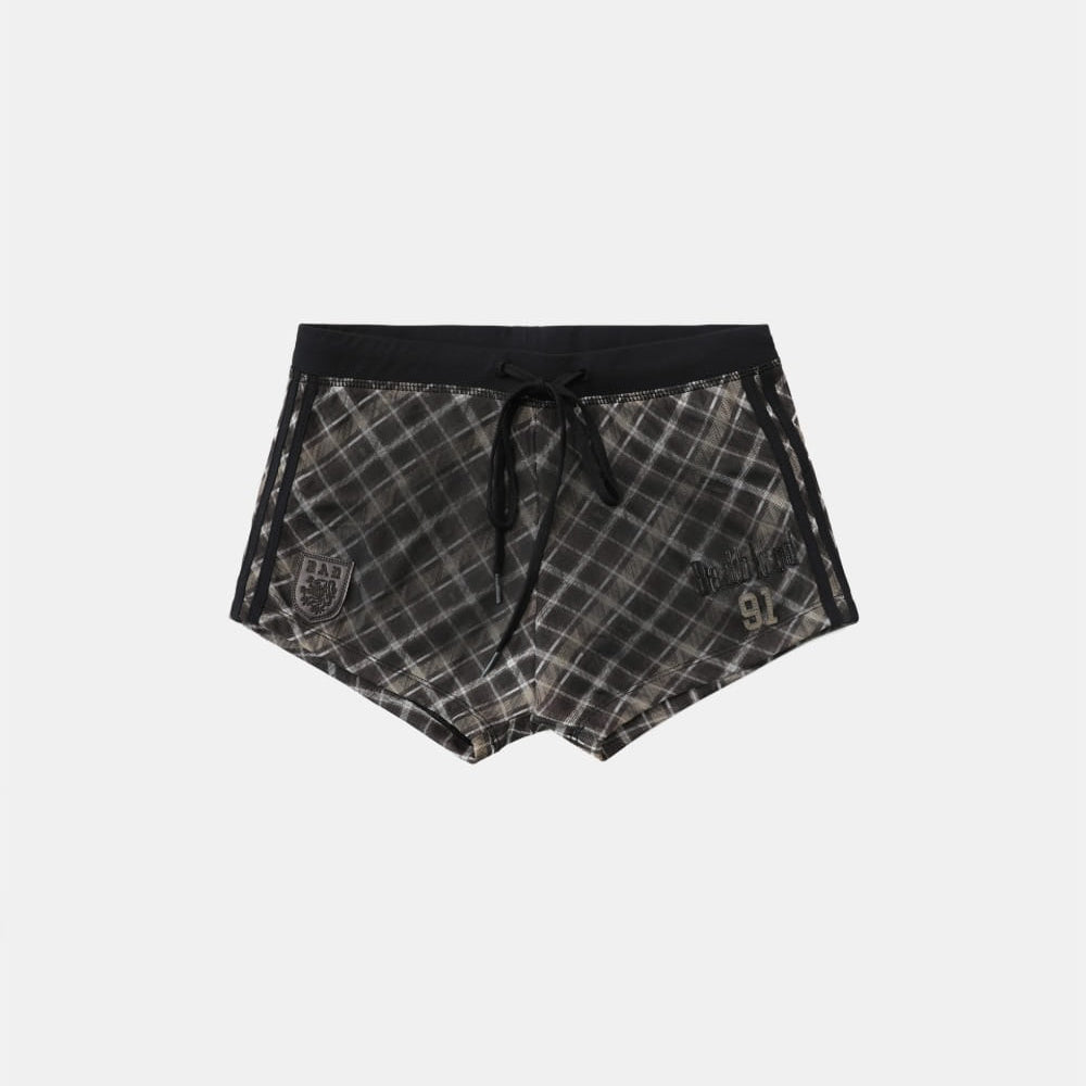Badblood Vintage Club Boy Shorts - Check Brown