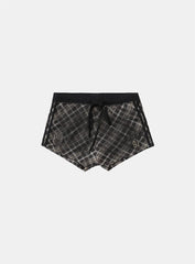 Badblood Vintage Club Boy Shorts - Check Brown