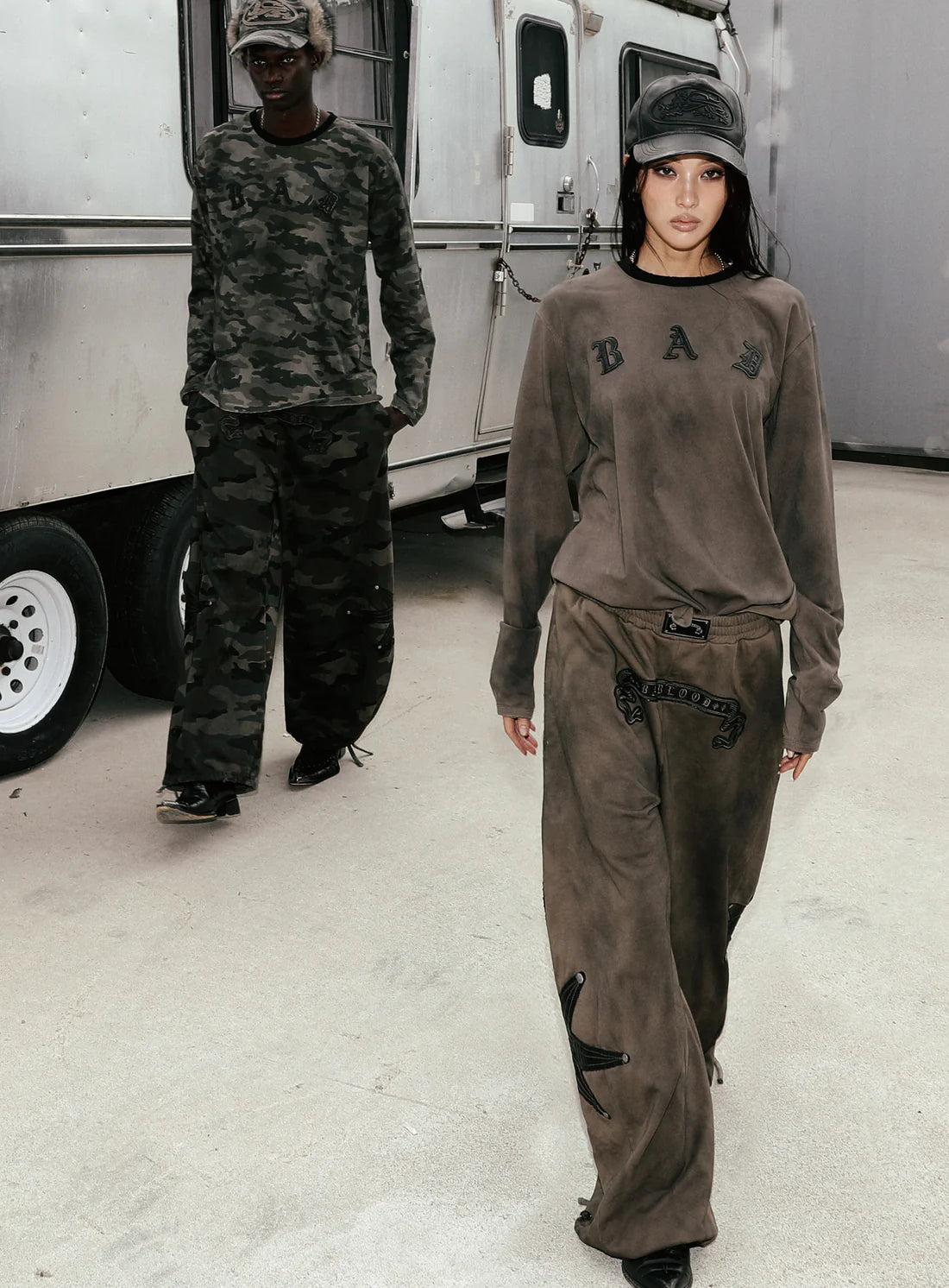 Badblood Cosmo Patch 2-Way Curved Jogger Trousers - Green Camo