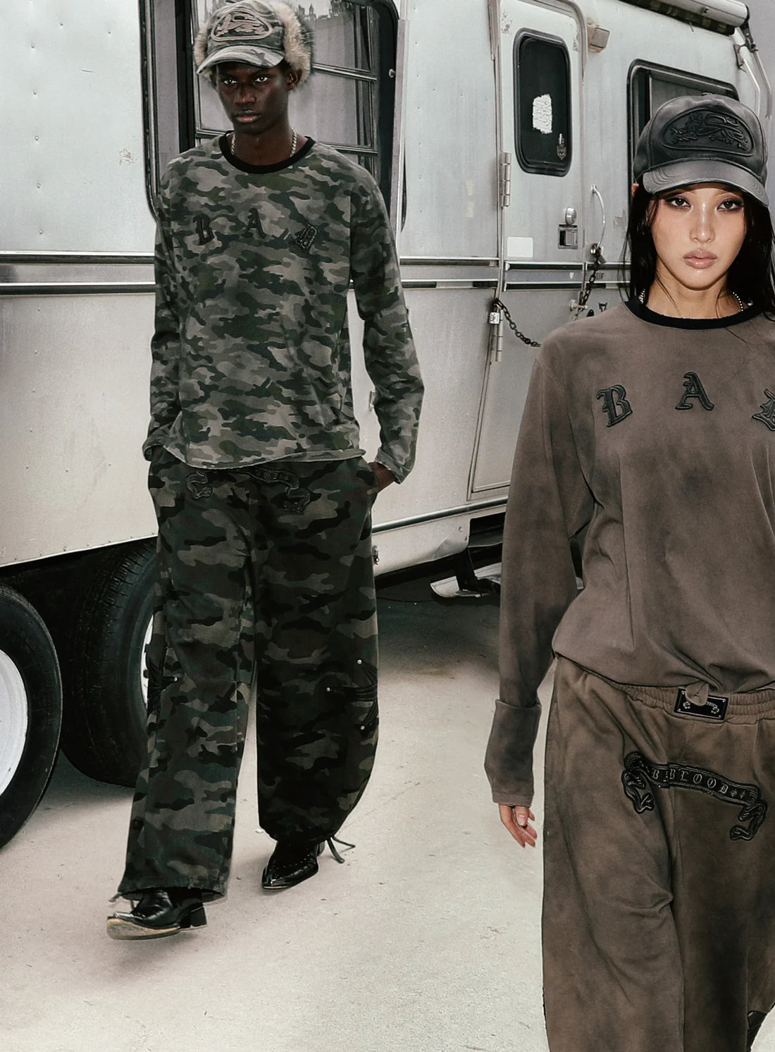 Badblood Cosmo Patch 2-Way Curved Jogger Trousers - Green Camo