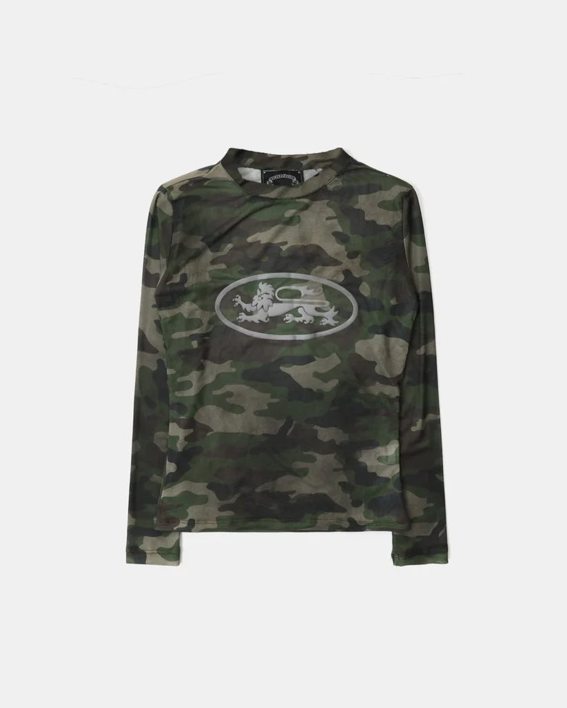 Badblood Mystic Logo Reflective Long Sleeve - Green Camo