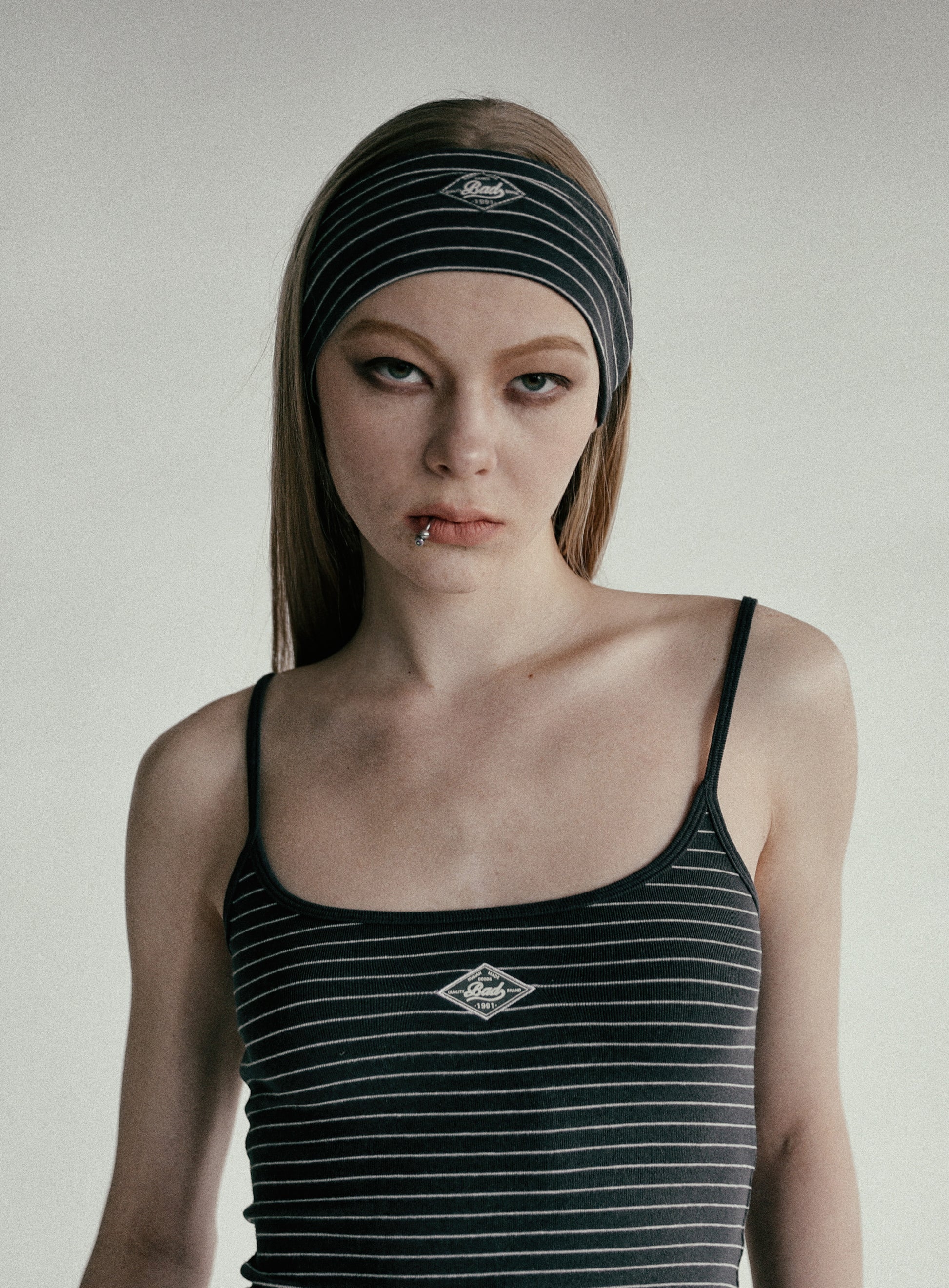 Badblood Beyond Soft Hairband Stripe Charcoal
