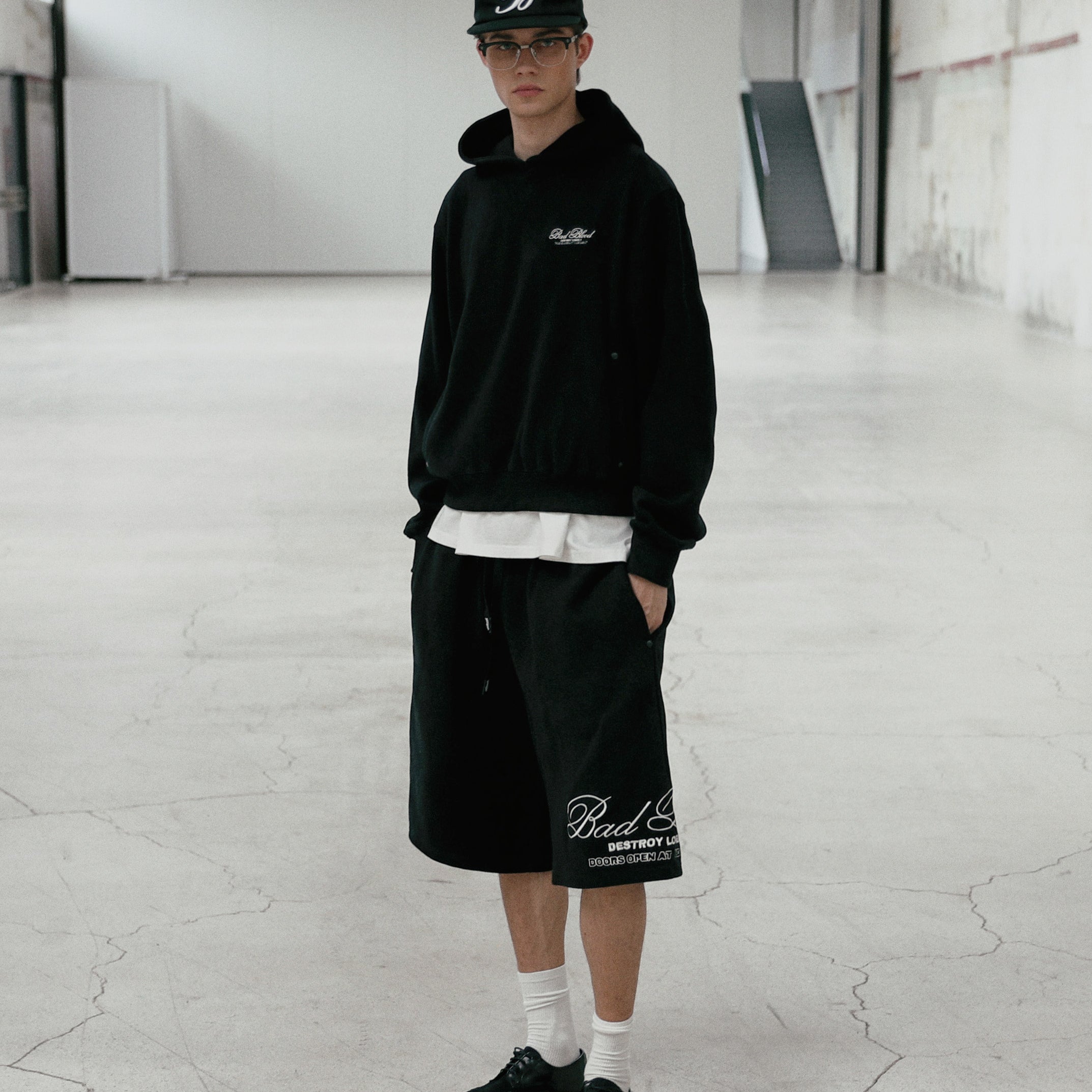 Badblood Classic Logo Bermuda Pants - Black