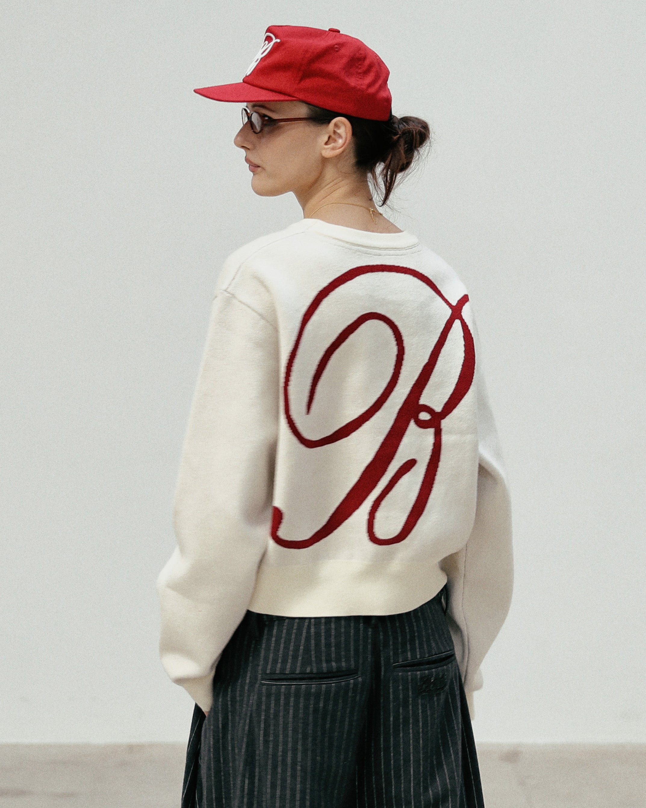Badblood Classic Big Logo Crewneck Sweater - Cream